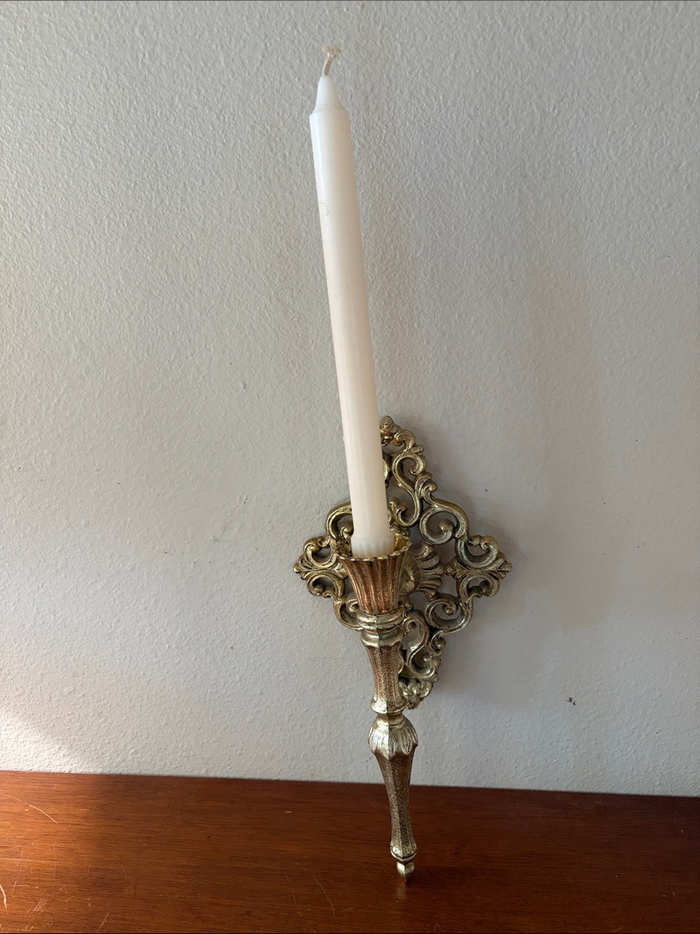 Vintage-Style Gold Wall Sconce Candle Holder - Gold